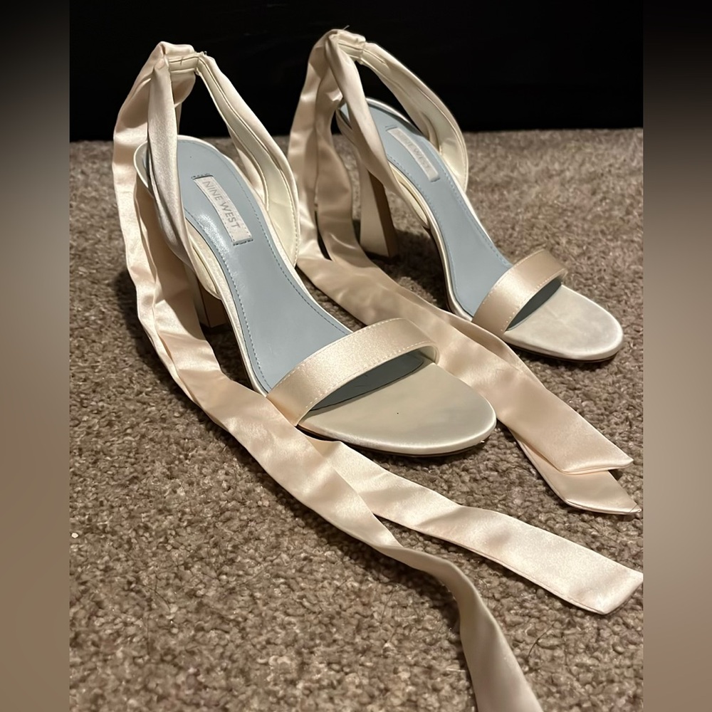 Nine West Satin Lace Up Heels